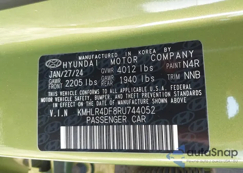 2024 Hyundai Elantra N Line from USA, damaged, VIN KMHLR4DF8RU744052